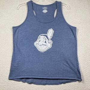 Cleveland Indians‎ Tank Top Womens XL Blue 2016 MLB Baseball Big Chief Wahoo
